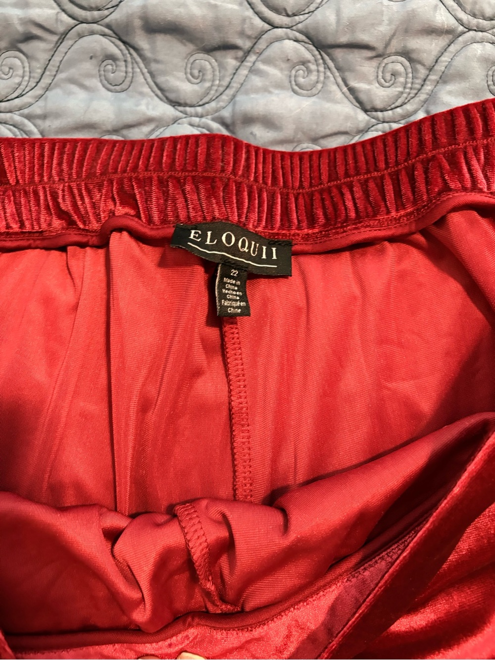 Eloquii Vibrant Red Velvet Pants